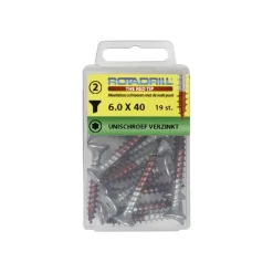 Rotadrill Torx schroeven platkop verzinkt 6,0x40 mm - 19 stuks