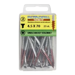 Rotadrill Torx schroeven platkop verzinkt 4,5x70 mm - 23 stuks