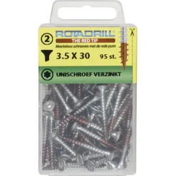 Rotadrill Torx schroeven platkop verzinkt 3,5x30 mm - 95 stuks