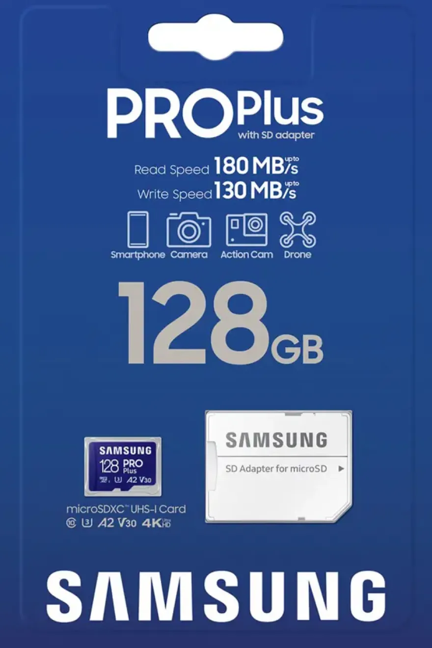Samsung Pro Plus Micro SD-Kaart Incl. SD-Adapter 128 GB