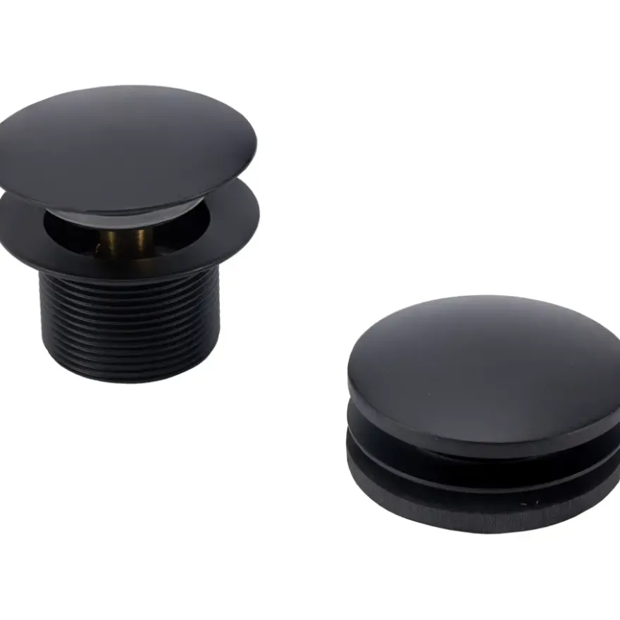 Sanivesk Afvoerplug Bad + Knop Zwart