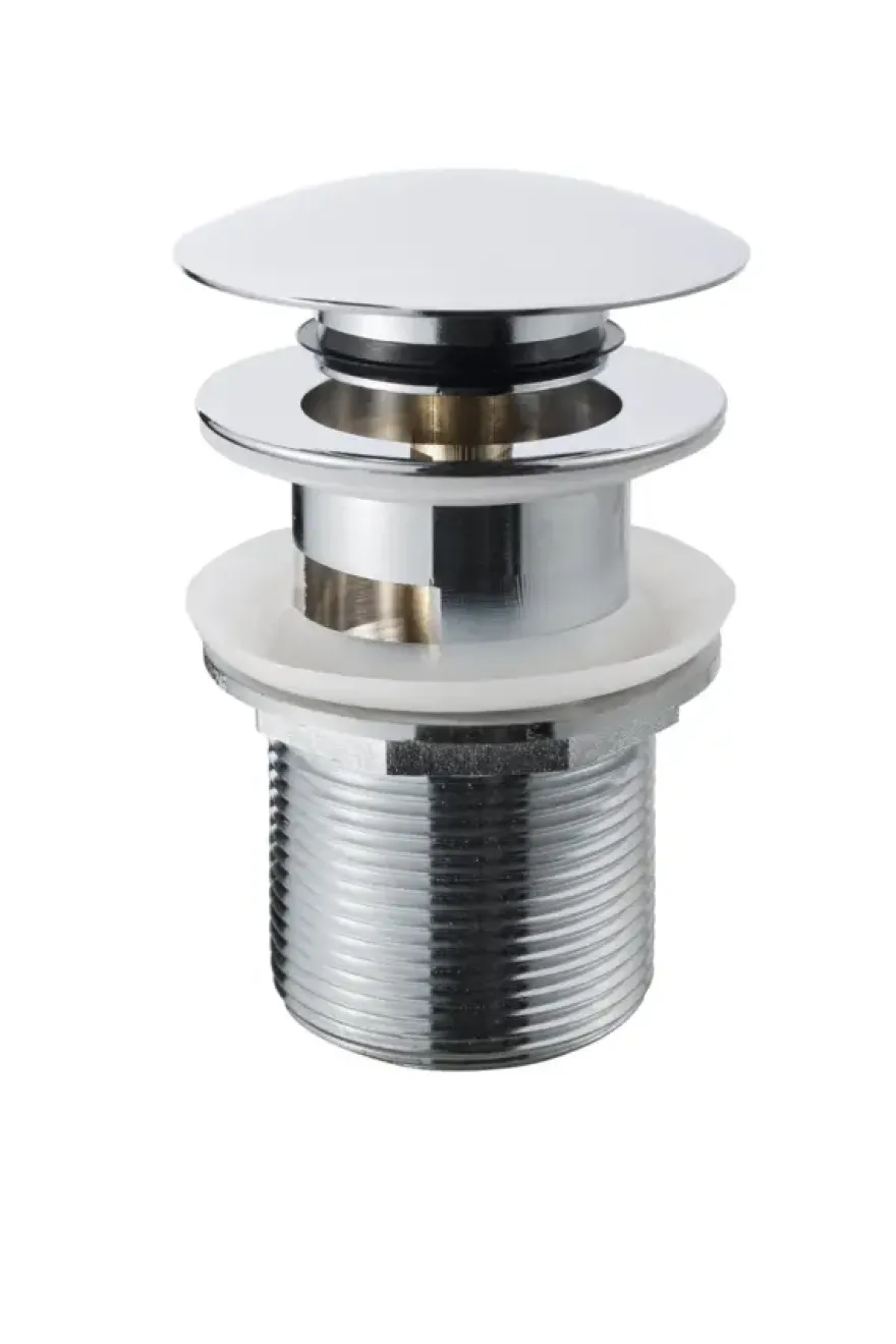 Sanivesk Afvoerplug Click Rond Chroom met Overloop 5/4"