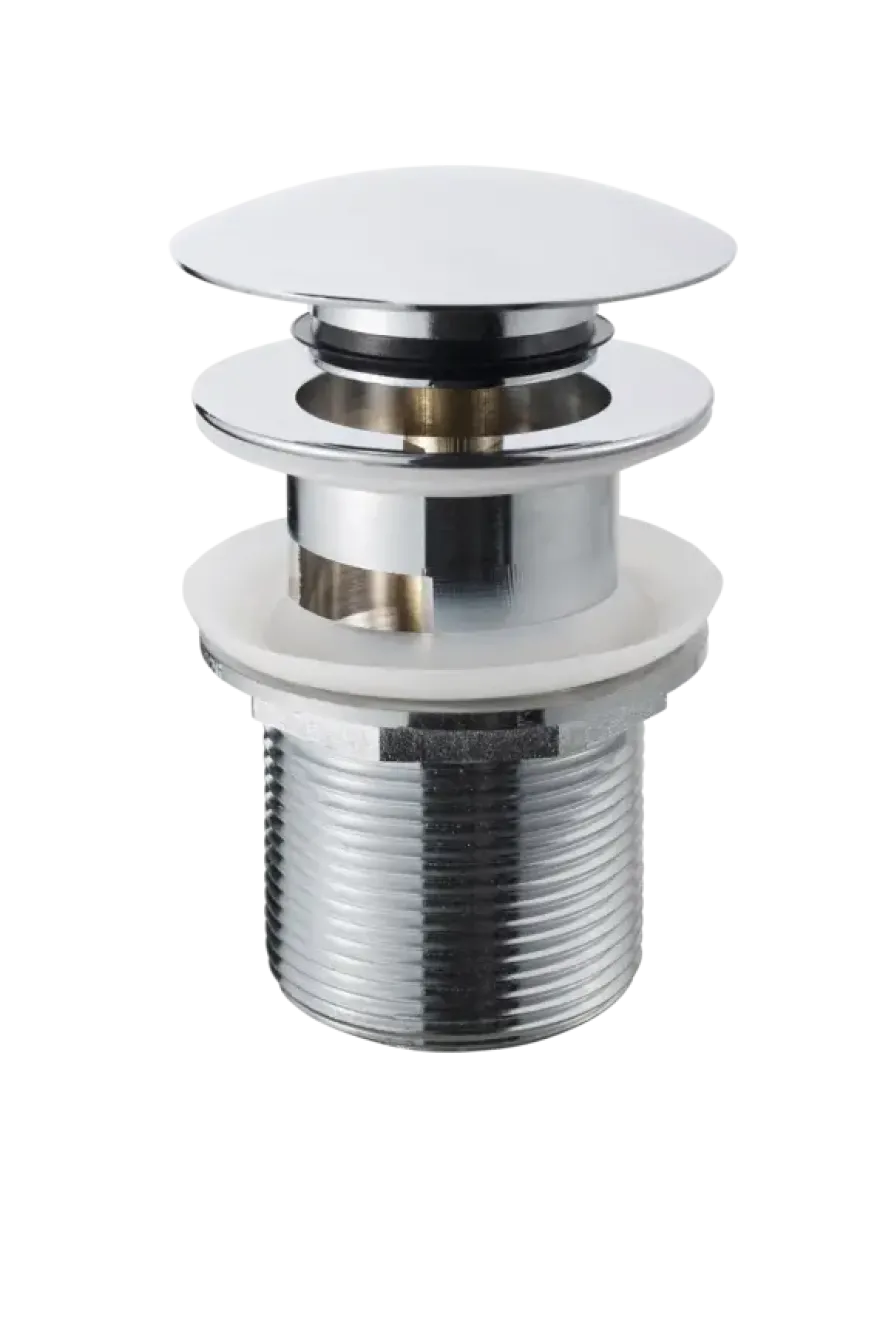 Sanivesk Afvoerplug Click Rond Chroom met Overloop 5/4"