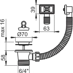 Sanivesk Afvoerplug 6/4 + Overloop