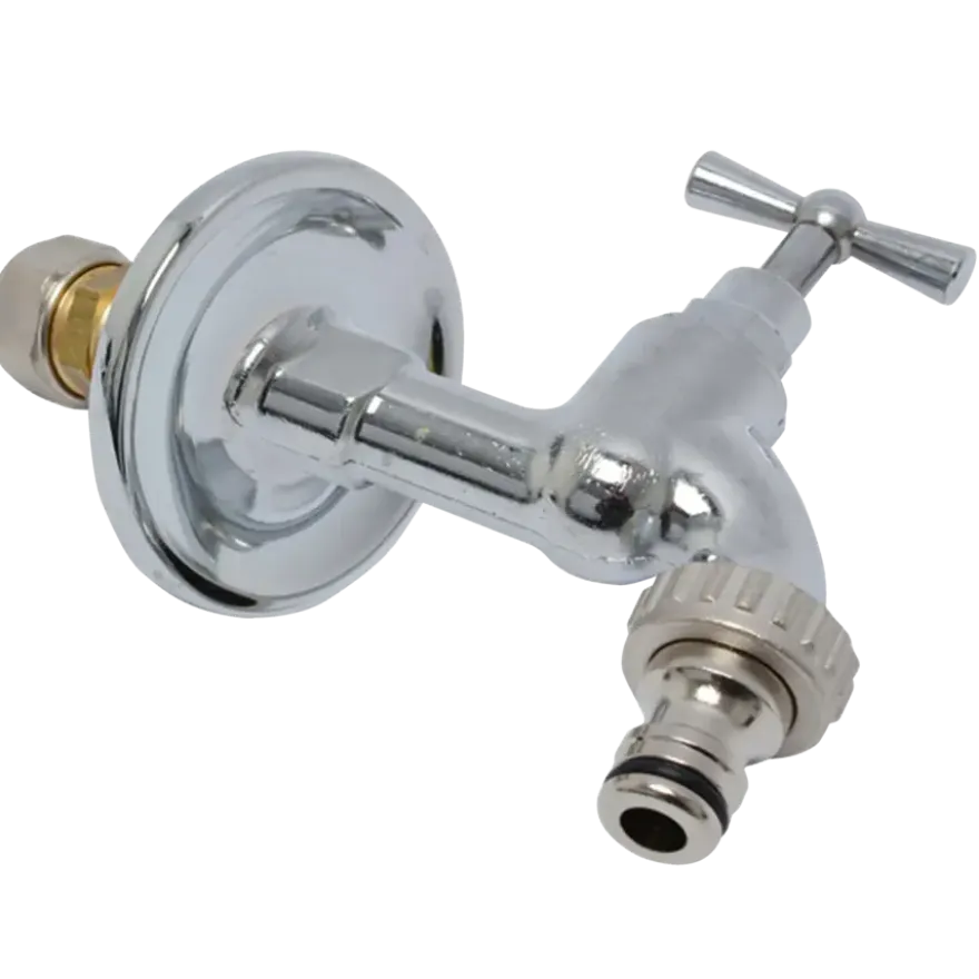 Sanivesk Buitenkraan Meerlagen + Gevelkom 16mmx1/2"M Chroom