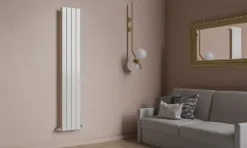 Sanivesk design radiator Negev wit midden/onder aansluiting 180 x 38 cm