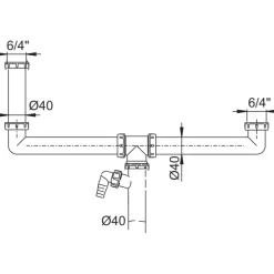 Sanivesk Duploafvoer Ongelijk 6/4x40mm Wit