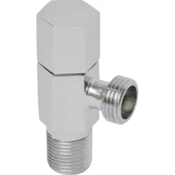 Sanivesk Hoekstopkraan Design Zeshoek 1/2"Mx1/2"M Chroom