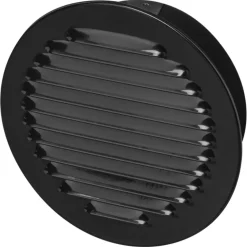 Sanivesk inbouw schoepenrooster rond aluminium zwart Ø100mm