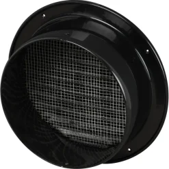 Sanivesk inbouw schoepenrooster rond aluminium zwart Ø100mm