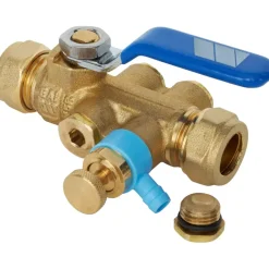Sanivesk Keerklep EA Controleerbaar + Aftap Knel 15mm