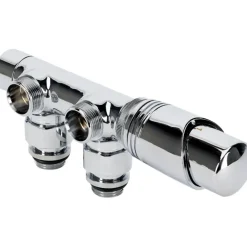 Sanivesk Luxe Radiator Onderblok Set Haaks Chroom