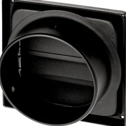 Sanivesk overdrukrooster met lamel RVS zwart Ø 150 mm