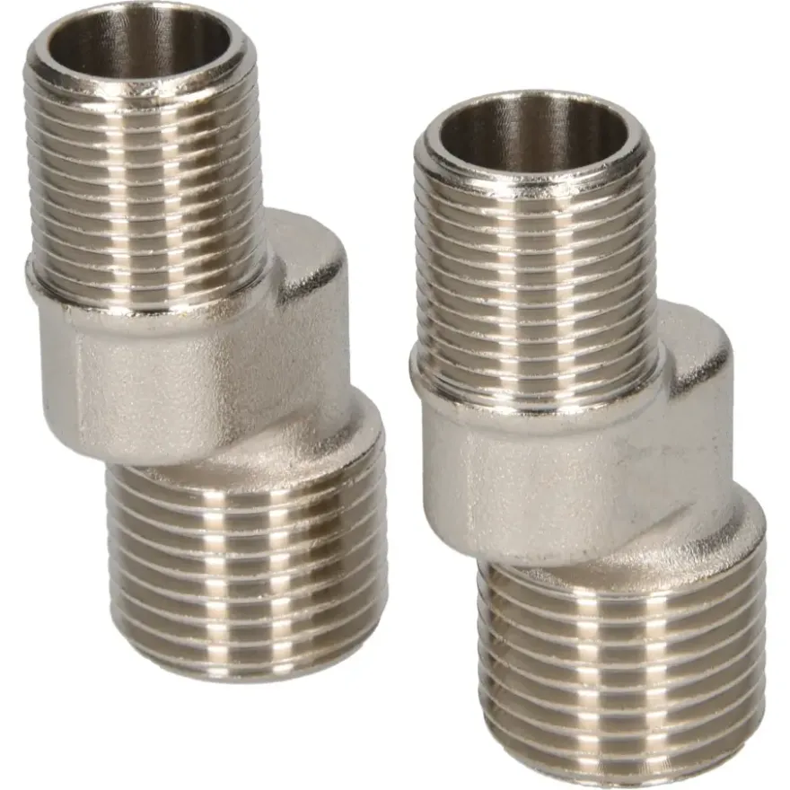 Sanivesk S-Koppeling 1/2"Mx3/8"M Chroom 2 stuks