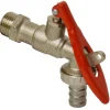 Sanivesk Tapkraan Hendel + Slangkoppeling 1/2"Mx3/4"M Nikkel