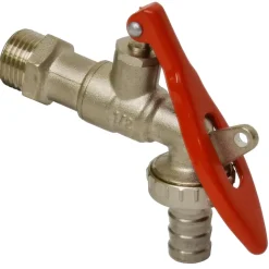 Sanivesk Tapkraan Hendel + Slangkoppeling 1/2"Mx3/4"M Nikkel