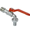 Sanivesk Tapkraan Hendel + Slangkoppeling 3/4"Mx3/4"M Nikkel