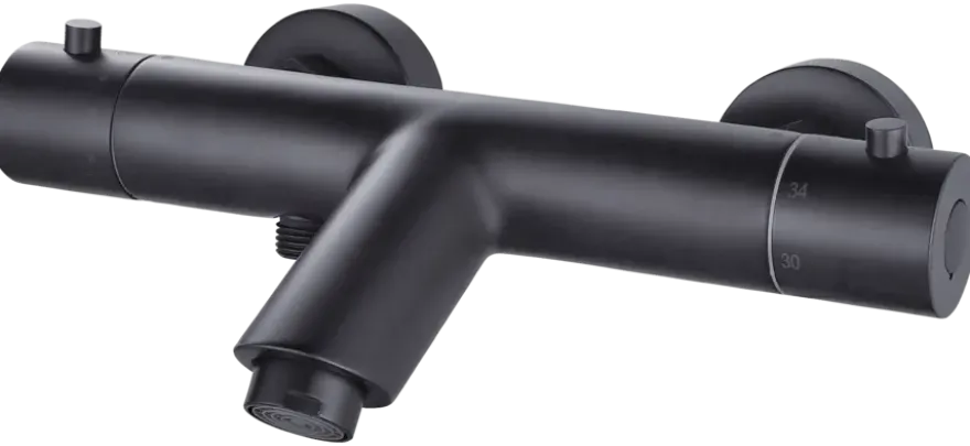Santo thermostatische badkraan zwart