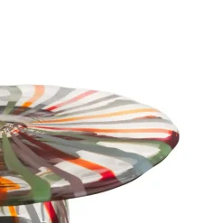 Schaal glas multicolor op voet