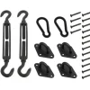 Schaduwdoek montage set 8mm RVS Zwart