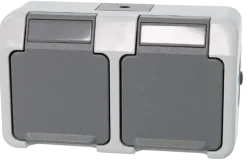 Schneider Electric Aquastar spatwaterdicht geaard stopcontact dubbel horizontaal