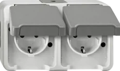 Schneider Electric Aquastar spatwaterdicht geaard stopcontact dubbel horizontaal