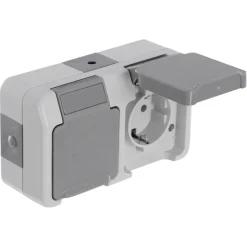 Schneider Electric Aquastar spatwaterdicht geaard stopcontact dubbel horizontaal