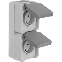 Schneider Electric Aquastar spatwaterdicht Stopcontact Dubbel RA verticaal