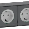 Schneider Electric Mureva Styl wandcontactdoos 2-voudig horizontaal IP55 antraciet