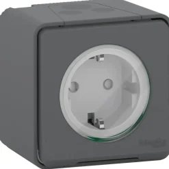 Schneider Electric Mureva Styl wandcontactdoos 1-voudig IP55 antraciet