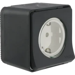 Schneider Electric Mureva Styl wandcontactdoos 1-voudig IP55 antraciet