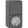 Schneider Electric Mureva Styl combinatie wandcontactdoos/wisselschakelaar IP55 antraciet