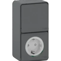 Schneider Electric Mureva Styl combinatie wandcontactdoos/wisselschakelaar IP55 antraciet