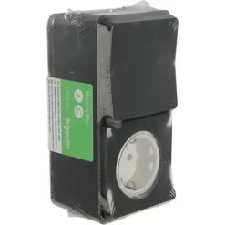 Schneider Electric Mureva Styl combinatie wandcontactdoos/wisselschakelaar IP55 antraciet