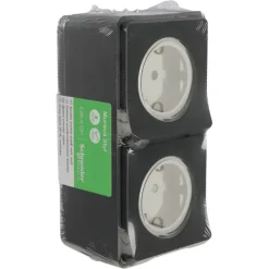 Schneider Electric Mureva Styl wandcontactdoos 2-voudig verticaal IP55 antraciet