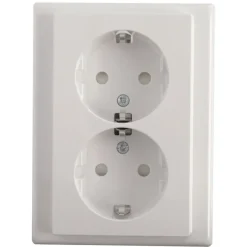 Schneider Merten System-M Dubbel Geaard Stopcontact Actief Wit