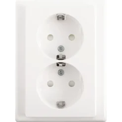 Schneider Merten System-M Dubbel Geaard Stopcontact Actief Wit