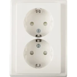 Schneider Merten System-M Dubbel Geaard Stopcontact Polarwit