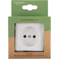 Schneider Merten System-M Enkel Stopcontact Actief Wit
