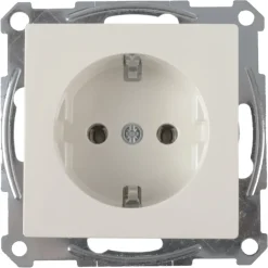 Schneider Merten System-M Enkel Geaard Stopcontact Polarwit