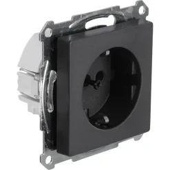 Schneider Merten System-M Enkel Geaard Stopcontact Antraciet