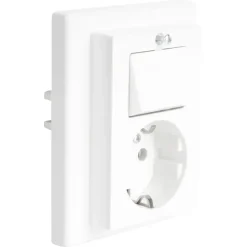 Schneider Merten System-M Geaard Stopcontact met Wisselschakelaar Polarwit
