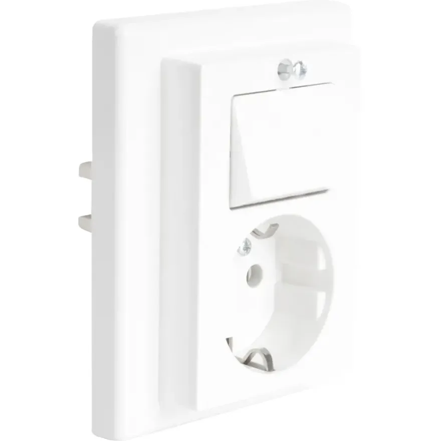 Schneider Merten System-M Geaard Stopcontact met Wisselschakelaar Polarwit