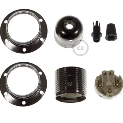 Schroeffitting metaal E27 black pearl
