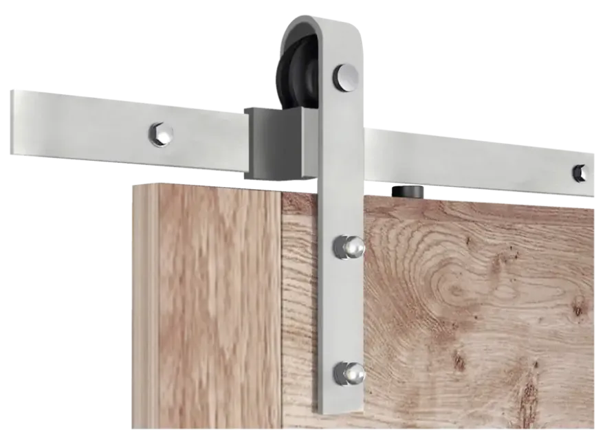 Schuifdeursysteem industrieel RVS complete set met hangrollen