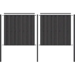 Schutting startpakket Royal grenen hout antraciet 3,8 m lang
