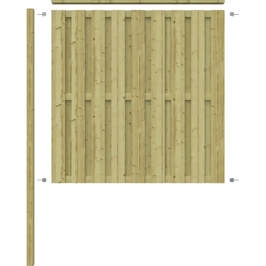 Schutting volgpakket Royal grenen hout 1,9 m lang