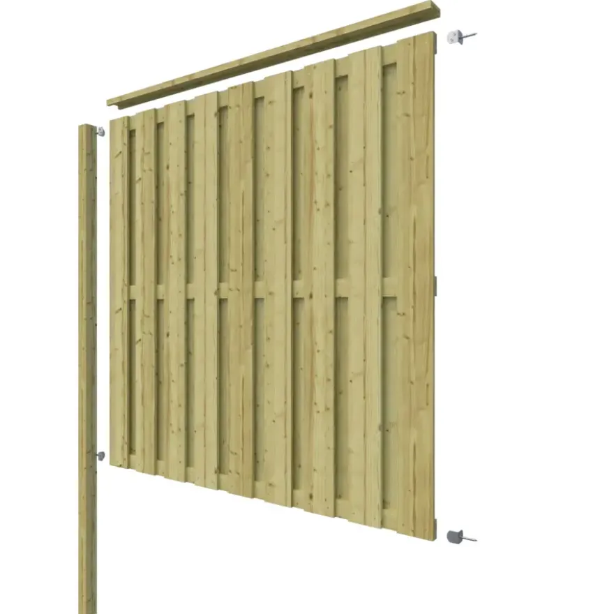 Schutting volgpakket Royal grenen hout 1,9 m lang