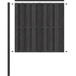 Schutting volgpakket Royal grenen hout antraciet 1,9 m lang
