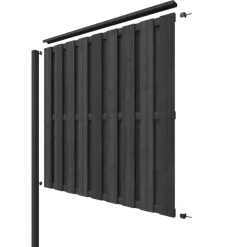 Schutting volgpakket Royal grenen hout antraciet 1,9 m lang